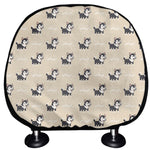 Cute Siberian Husky Pattern Print Car Headrest Covers