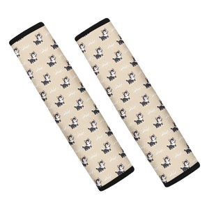 Cute Siberian Husky Pattern Print Car Seat Belt Covers