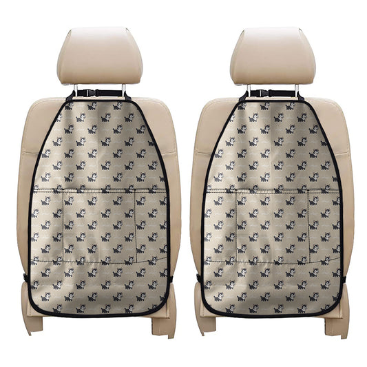 Cute Siberian Husky Pattern Print Car Seat Organizers