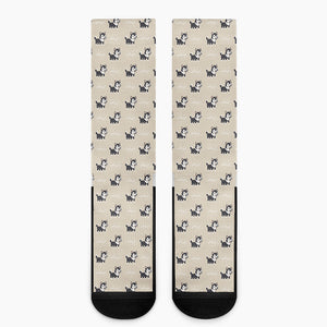 Cute Siberian Husky Pattern Print Crew Socks