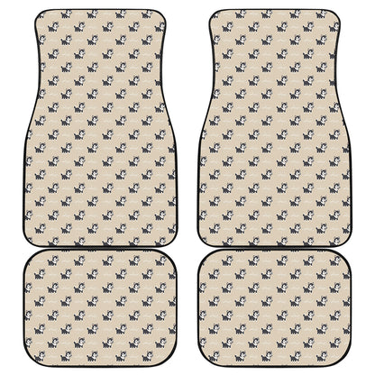 Cute Siberian Husky Pattern Print Front and Back Car Floor Mats