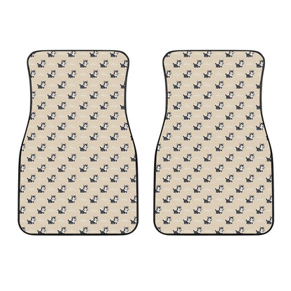 Cute Siberian Husky Pattern Print Front Car Floor Mats