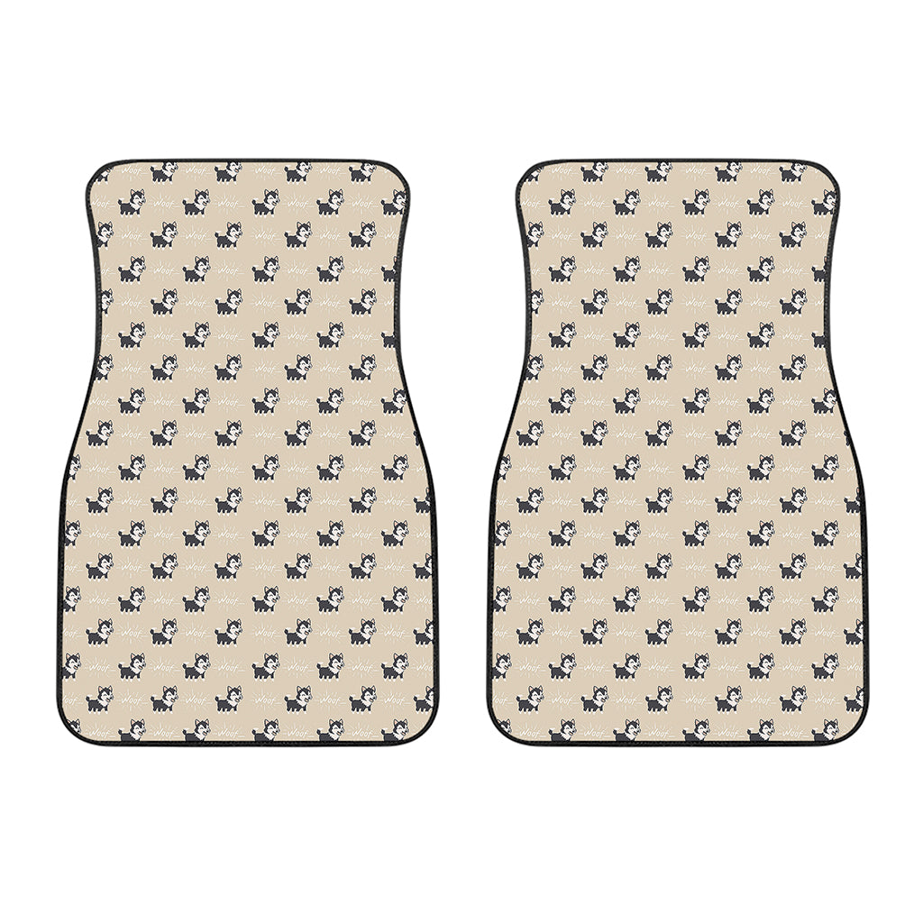 Cute Siberian Husky Pattern Print Front Car Floor Mats