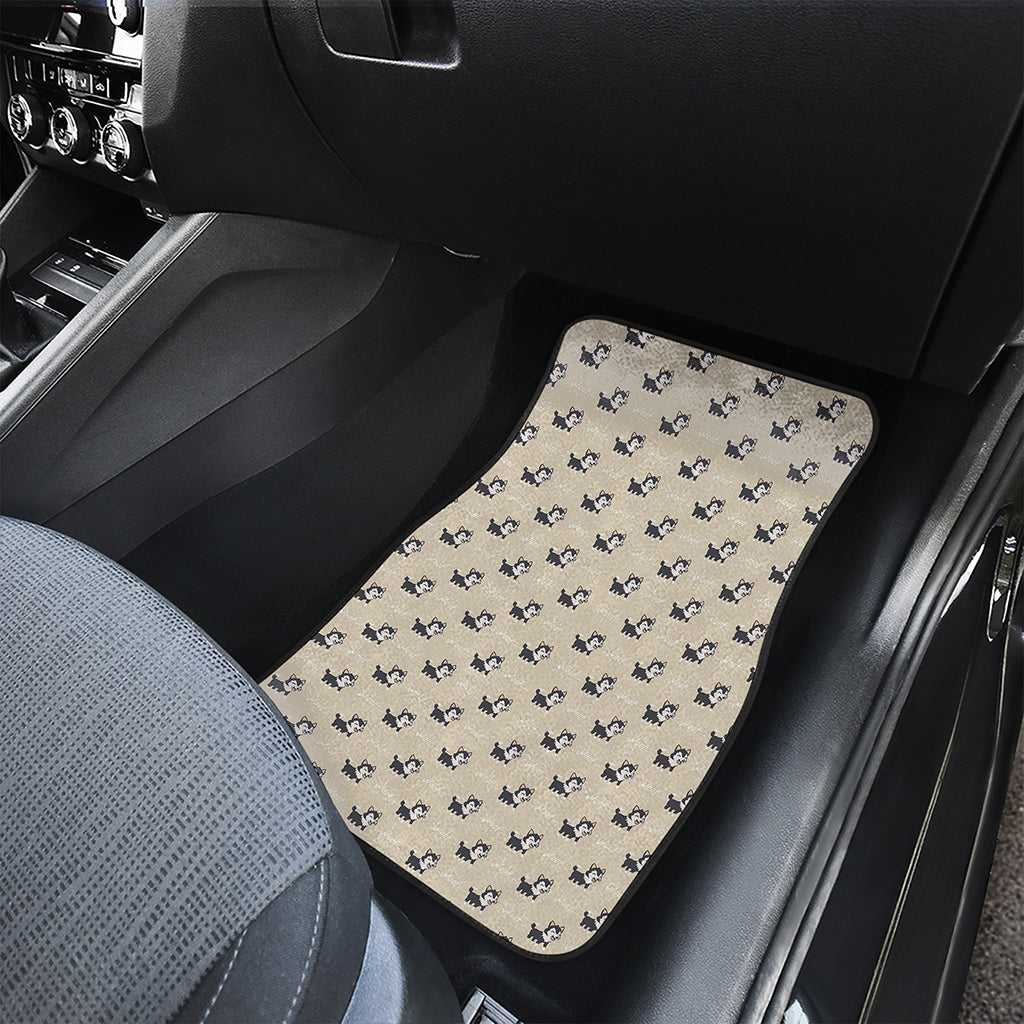 Cute Siberian Husky Pattern Print Front Car Floor Mats