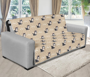 Cute Siberian Husky Pattern Print Futon Protector