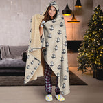 Cute Siberian Husky Pattern Print Hooded Blanket