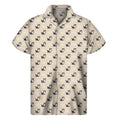 Cute Siberian Husky Pattern Print Men's Short Sleeve Shirt
