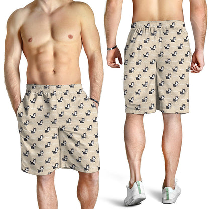 Cute Siberian Husky Pattern Print Men's Shorts