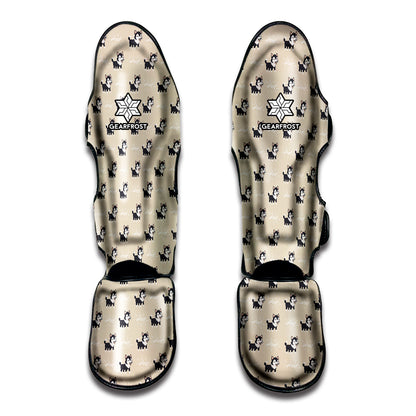Cute Siberian Husky Pattern Print Muay Thai Shin Guard