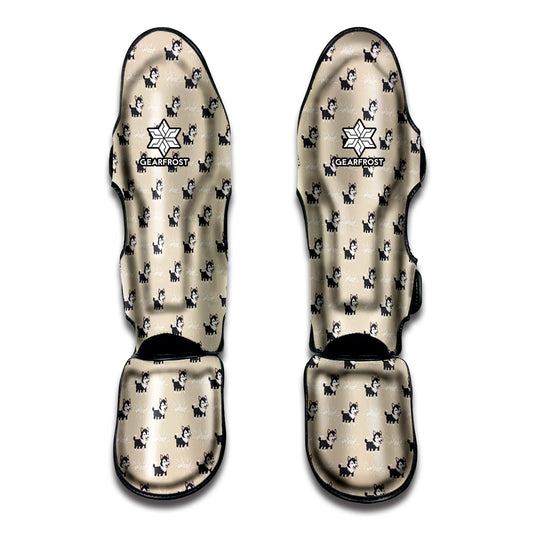Cute Siberian Husky Pattern Print Muay Thai Shin Guard