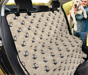 Cute Siberian Husky Pattern Print Pet Car Back Seat Cover