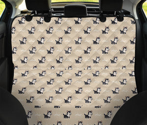 Cute Siberian Husky Pattern Print Pet Car Back Seat Cover