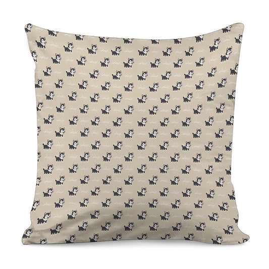 Cute Siberian Husky Pattern Print Pillow Cover