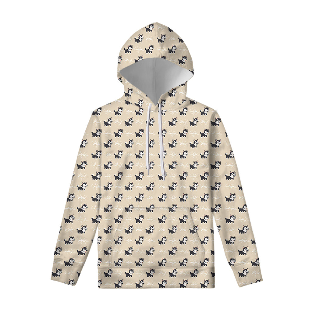 Cute Siberian Husky Pattern Print Pullover Hoodie