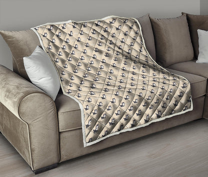 Cute Siberian Husky Pattern Print Quilt