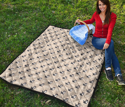 Cute Siberian Husky Pattern Print Quilt