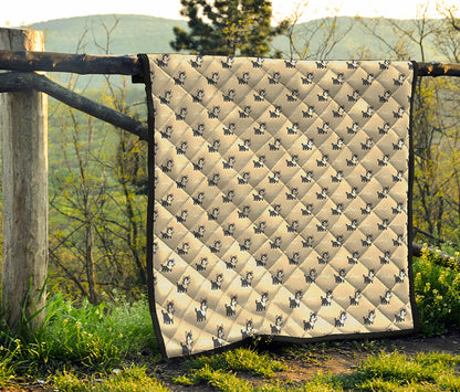 Cute Siberian Husky Pattern Print Quilt