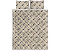 Cute Siberian Husky Pattern Print Quilt Bed Set