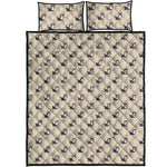Cute Siberian Husky Pattern Print Quilt Bed Set