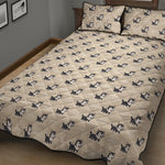 Cute Siberian Husky Pattern Print Quilt Bed Set