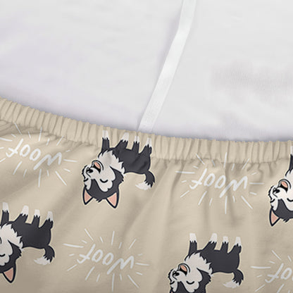 Cute Siberian Husky Pattern Print Sofa Cover