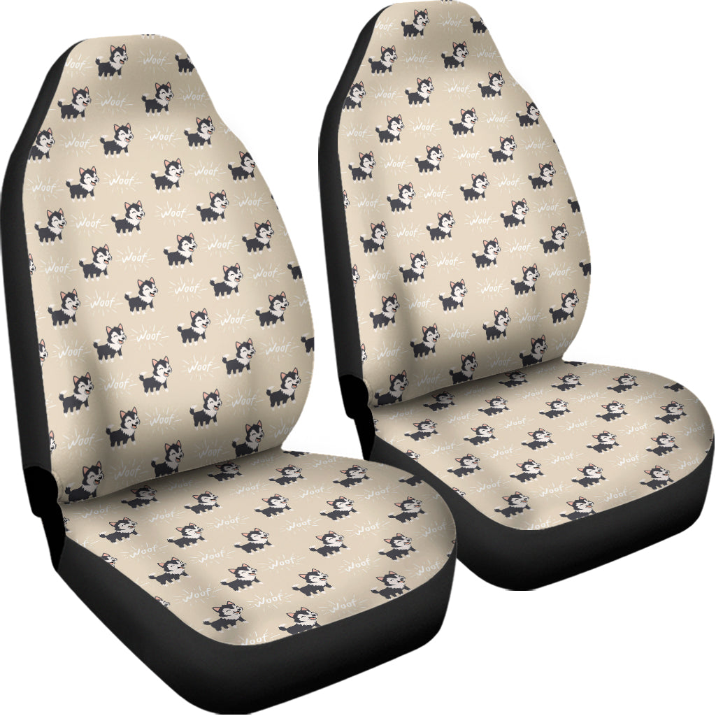 Cute Siberian Husky Pattern Print Universal Fit Car Seat Covers