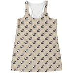 Cute Siberian Husky Pattern Print Women's Racerback Tank Top