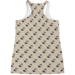 Cute Siberian Husky Pattern Print Women's Racerback Tank Top