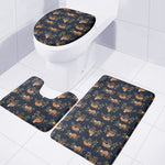 Cute Sloth Pattern Print 3 Piece Bath Mat Set