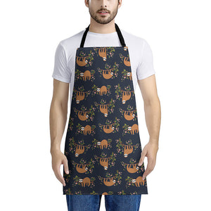 Cute Sloth Pattern Print Apron