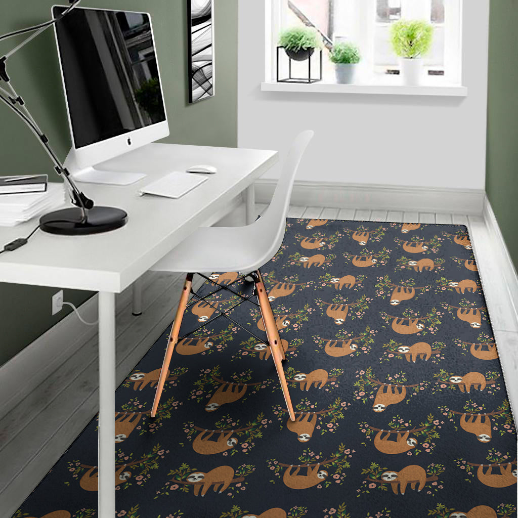 Cute Sloth Pattern Print Area Rug