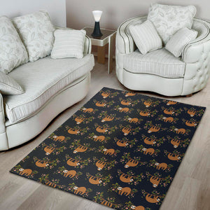 Cute Sloth Pattern Print Area Rug