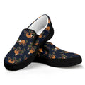 Cute Sloth Pattern Print Black Slip On Sneakers