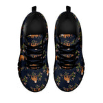 Cute Sloth Pattern Print Black Sneakers