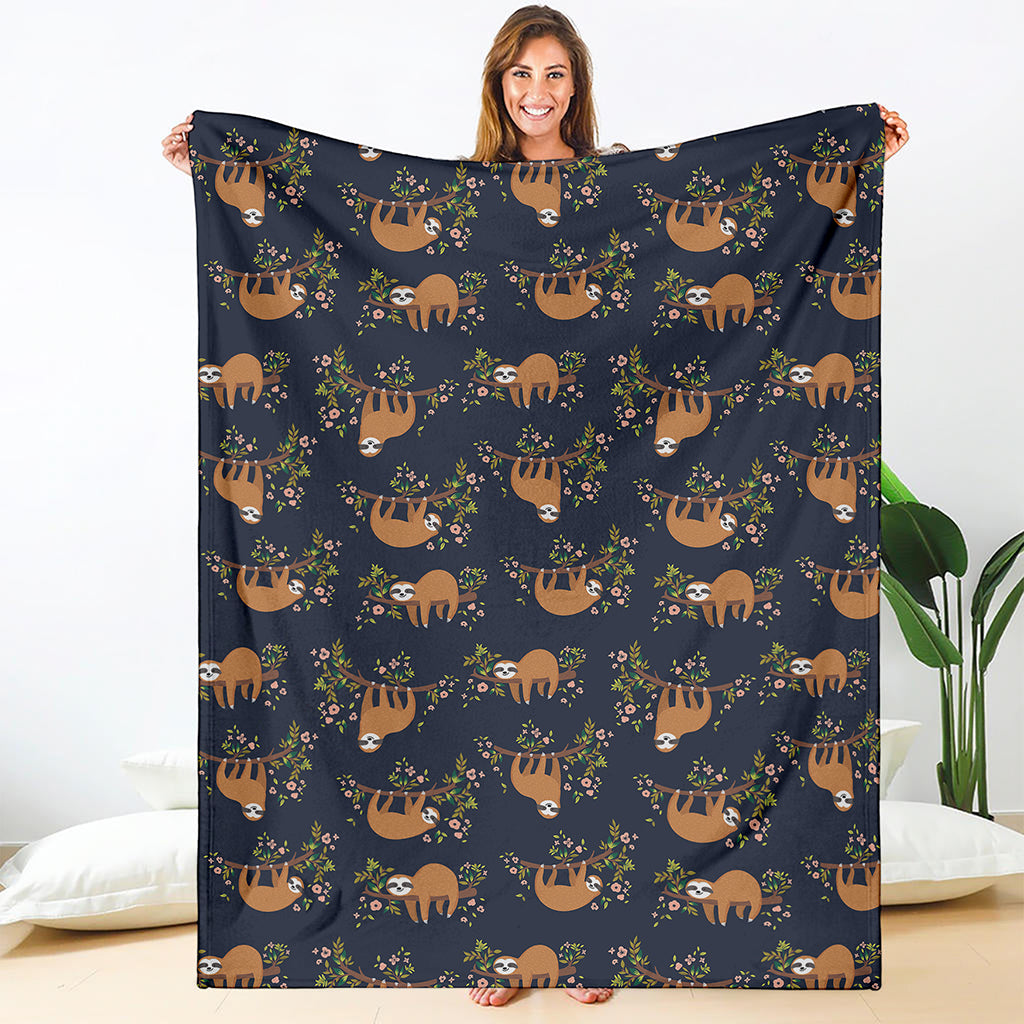 Cute Sloth Pattern Print Blanket