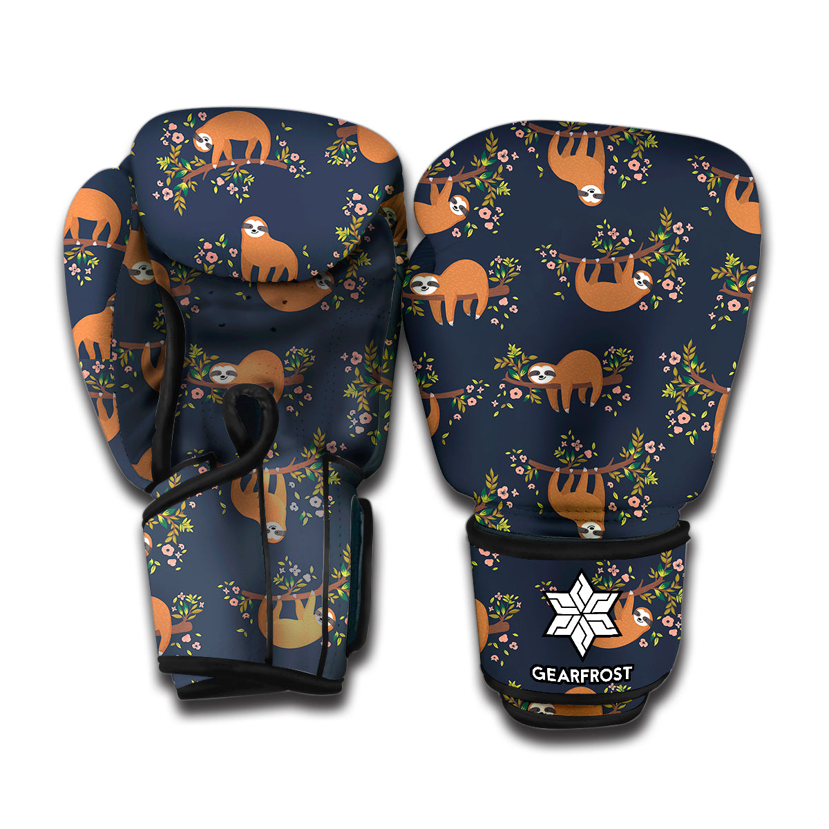 Cute Sloth Pattern Print Boxing Gloves