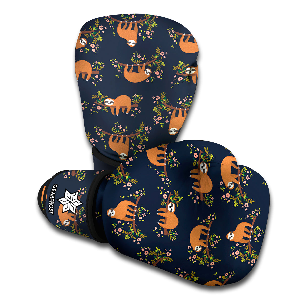 Cute Sloth Pattern Print Boxing Gloves