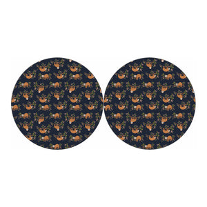 Cute Sloth Pattern Print Car Coasters