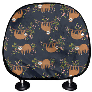 Cute Sloth Pattern Print Car Headrest Covers