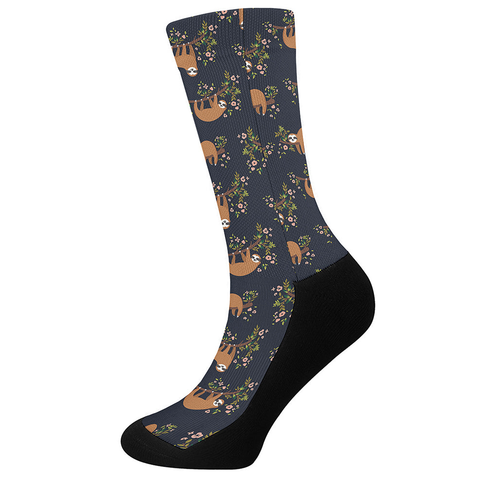 Cute Sloth Pattern Print Crew Socks