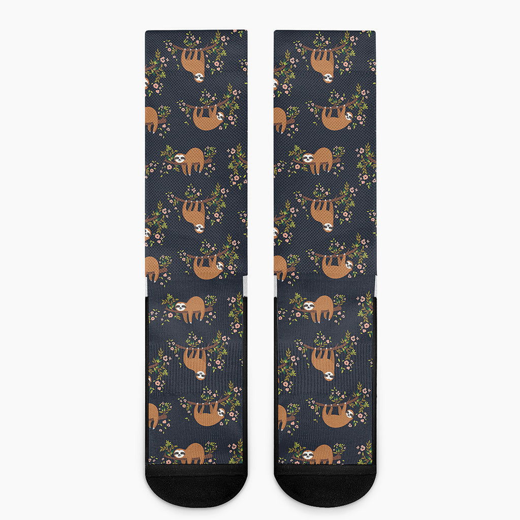 Cute Sloth Pattern Print Crew Socks