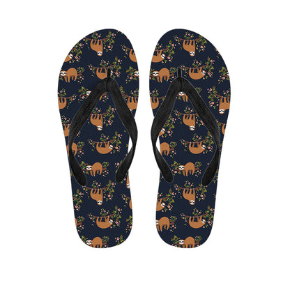 Cute Sloth Pattern Print Flip Flops