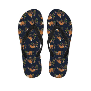 Cute Sloth Pattern Print Flip Flops