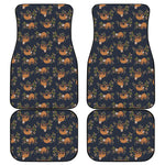 Cute Sloth Pattern Print Front and Back Car Floor Mats