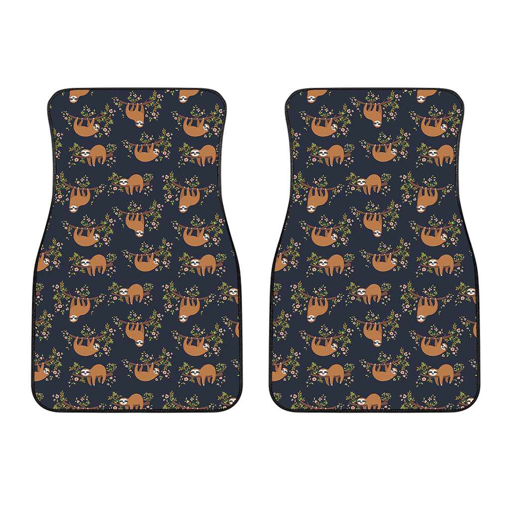 Cute Sloth Pattern Print Front Car Floor Mats