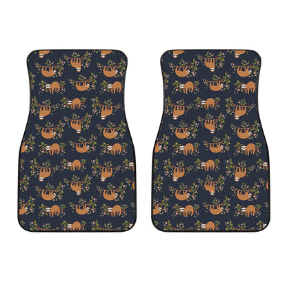 Cute Sloth Pattern Print Front Car Floor Mats