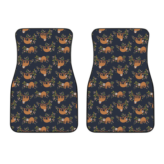 Cute Sloth Pattern Print Front Car Floor Mats