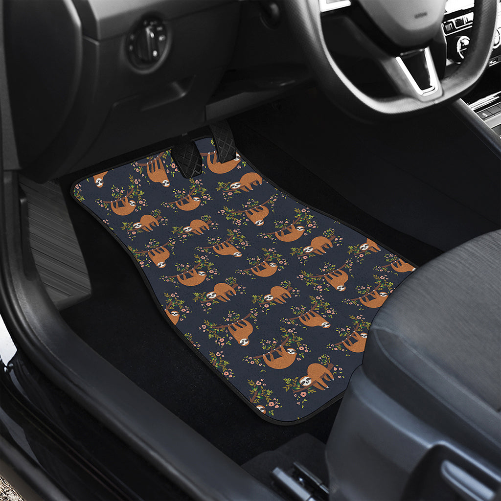 Cute Sloth Pattern Print Front Car Floor Mats