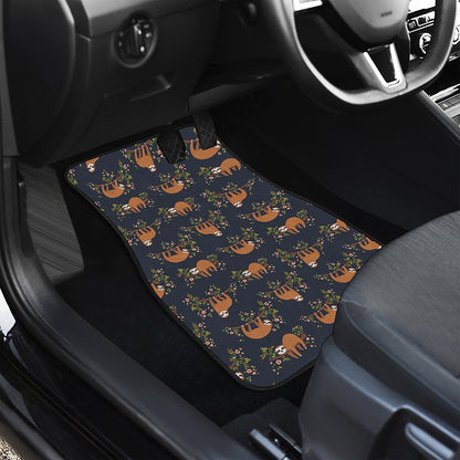 Cute Sloth Pattern Print Front Car Floor Mats