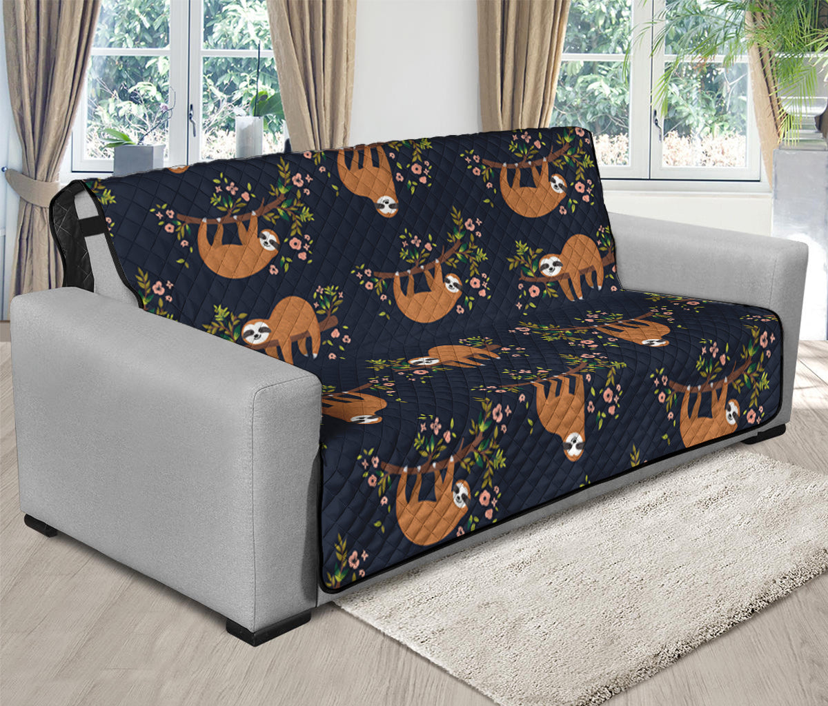 Cute Sloth Pattern Print Futon Protector